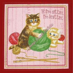 (2) RJR “PURRFECT NOTIONS” CATS SAYINGS SEWING THEME FABRIC 10 1/2″ X 11″ EA #C
