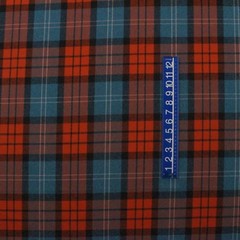 DESIGNER HERRINGBONE PLAID RUST RED BLUE FURNITURE APPAREL FABRIC BY YARD 57″W