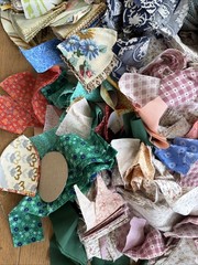 Vintage Cotton Fabric Scraps For Crumb Quilts & Crafts Junk Journal 5 Pounds LOT