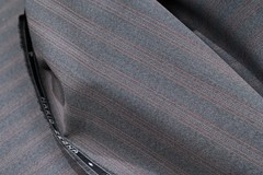 Vintage Mario Zegna Fabric 2.6m 100% Wool Made in Italy Red Stripe