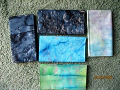 Fat 1/4 bundle 5 pcs. dark blue, light blue, and green with silver highlights