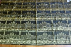 Thai Silk Blend Black Gold Fabric Tablecloth Fabric 37″x70″ Angkor Wat