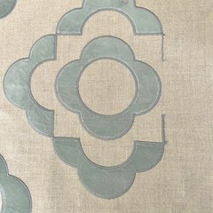 Lee Jofa Tremoille Linen Fabric Remnant in Grayish Blue 2.33 Yards Raised Velvet