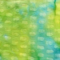 Fabric Tie Dye Appliquéd Sea Life Fish Blue Green Cotton India Approx 3.5 Yd