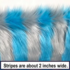 Cheshire Cat Blue Gray Quality Faux Fur Shag Fabric Piece Choose size Striped