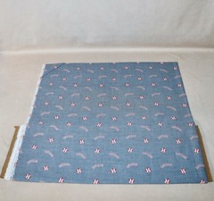 Houston Astros Chambray ~ Logo Pattern MLB Cotton Fabric 1/4 Yard 9” X 58”