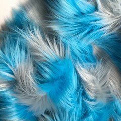 Cheshire Cat Blue Gray Quality Faux Fur Shag Fabric Piece Choose size Striped