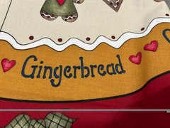 VTG Grandmas Gingerbread Christmas Tree Skirt w/gift pockets Uncut Fabric Panel
