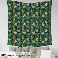 Palm Leaf Decorative Fabric by the Yard Green Leaves Tropical Plants Indoor Outd