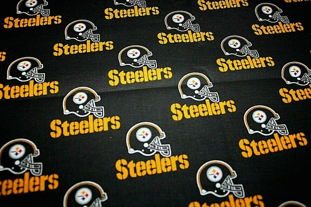 Pittsburgh Steelers Fabric Cotton Material NFL 1/2 yard 18″ x 56″ =