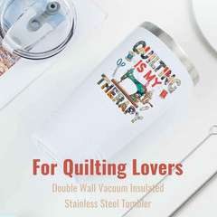 Funny Quilting Gifts for Quilters & Women, 20Oz Stainless Steel Insulated Travel