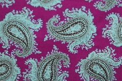 54″L x 44″ W Piccadilly Circus by Rowan Westminster Fabric Teal Paisley Fuschia
