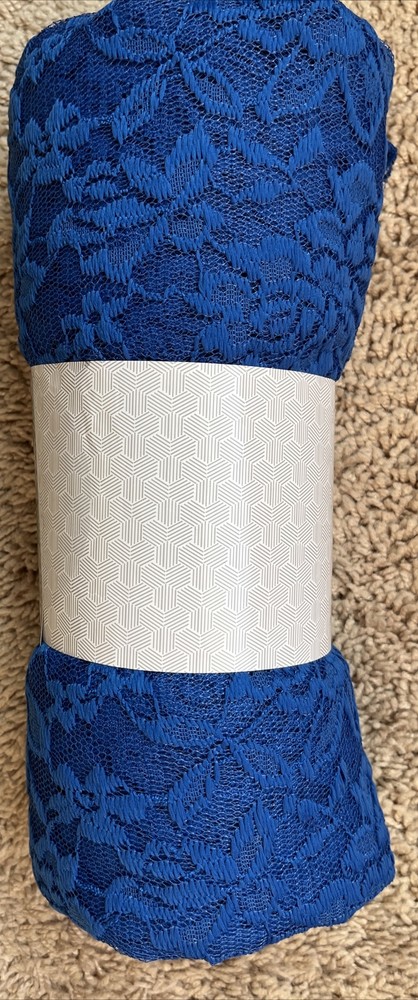 Stone harbor Blue floral 2 Yard Net Fabric Cut NEW