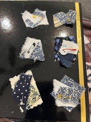 Vintage Trim Fabric Snippet Remnant Lace Button Thread Junk Journal Slow Stitch