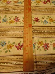 New Cotton Fabric Farmers Market Red Rooster Floral Stripes 32″