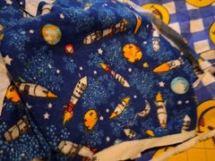 Lot H FLANNEL SMILEY FACES AND OTHER Flannel SCRAPS Various Sizes