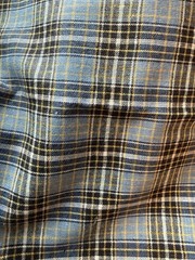 2.1 Yards Of Blue Plaid Cotton Fabric (205) Sold By The Yard