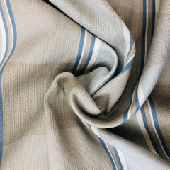 1.25 Yards Blue and Taupe Plaid Home Decor Fabric