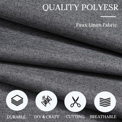 HYVAKUPPA 58″ W Faux Linen Fabric by The Yard Thicken Upholstery Fabric | Tex…