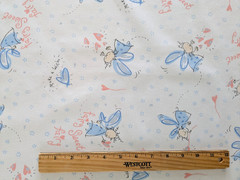 BTHY x 65″ Cotton Fabric FAIRY SWEET FAIRY Make A Wish Blue/Pink on White Fabric