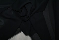 5m x 1.16m BULK LOT – BLACK Crepe Georgette Fabric, Light Weight