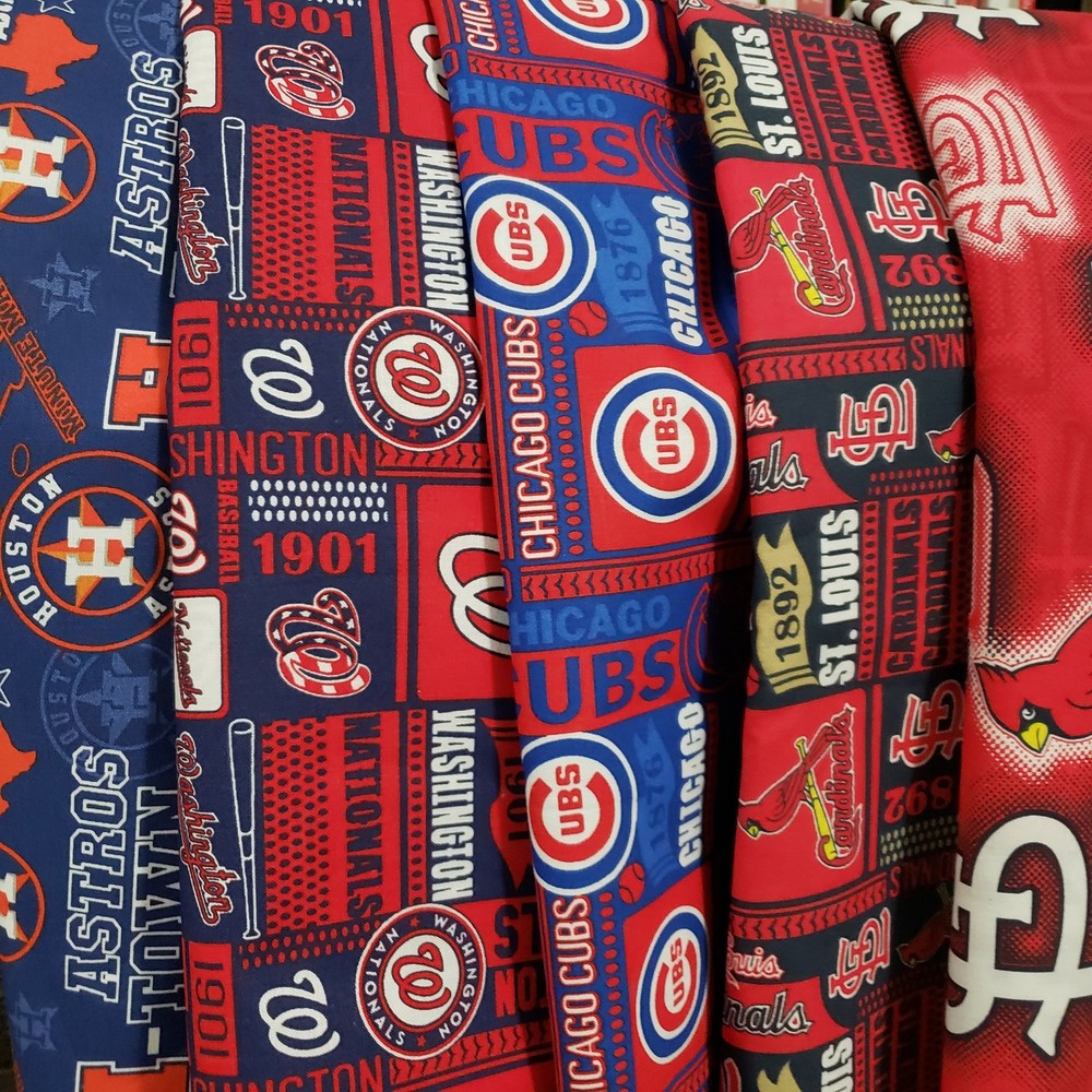 MLB Baseball Cotton Fabric by the 1/4 Quarter Yard – PICK TEAM – 9″L x (42-58″W)