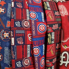 MLB Baseball Cotton Fabric by the 1/4 Quarter Yard – PICK TEAM – 9″L x (42-58″W)