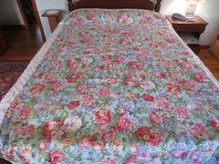 5029. Peter Pan FLORAL on AQUA Home Decor COTTON FABRIC – 53″ x 3-1/8 yds.