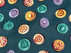 1+ yd Buttons All Over Tossed Cranston Collections Quilting Fabric Teal Purple