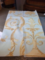 Blue & Gold Upholstery Fabric Bundle Light to Medium Weight Sewing Destash
