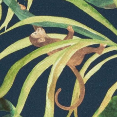 CLARKE & CLARKE CURTAIN FABRIC DESIGN Monkey Business 6.1 METRES INDIGO