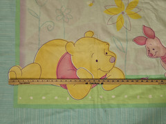 Vintage Disney Winnie the Pooh Cheater Quilt Fabric Panel – Backing 47″ x 36″