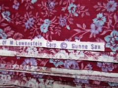 Vintage burgundy Foral Wamsutta For Gunne Sax Cotton Fabric fabric 6.5 m x 112cm