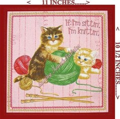 (2) RJR “PURRFECT NOTIONS” CATS SAYINGS SEWING THEME FABRIC 10 1/2″ X 11″ EA #C