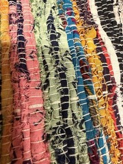 Handwoven Chindi Textile 63×42” Colorful Woven Fabric for Bags & Crafts