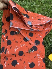 Halloween Themes Fabric Lot Plus Two Witch Puppets Vintage All New