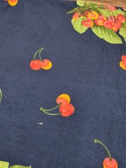 Fabric Quilting Blue cherries lot of 2lbs 9oz