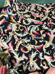 Lot of Black Quilt Fabric Remnant Scraps Almost 9 Oz Cotton Dark F65