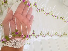 Floral Embroidered Organza Fabric for Sewing/Crafts/Bridal/55″ Wide