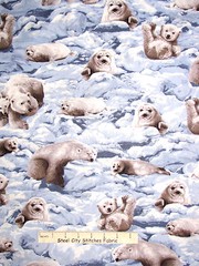 Animal Fabric By Yard Polar Bear Seal Arctic Snow Scenic Robert Kaufman Nature