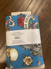 One yard fabric cut material cards/pinup girl/snake/rose/skull/anchor