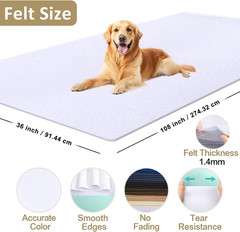 Soft Felt Fabric, Large Single Piece, 36X108 Inch, 1.4Mm Thick Yellow Nonwoven