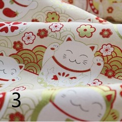 100*150cm DIY Japanese Kimono Cotton Fabric Retro Cloth Fortune Cat Dog Material