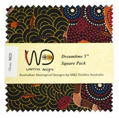 5″ Charm Pack – Dreamtime Red Australian Aboriginal Fabric Precuts M538.55