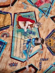 Michael Miller Paw Prints of Egypt Cats Fabric Egyptian 2.58 yds.