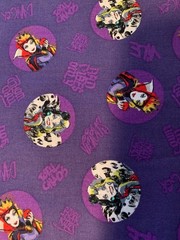 Female Disney Villain Scrap 9″x 21” Cotton Fabric, Fat Eighth Evil Queen Cruella