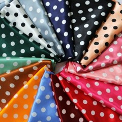 1Yard X 1.48Meter Polka Dots Fabric Satin Charmeuse Soft Lining Scarf Diy Tissu