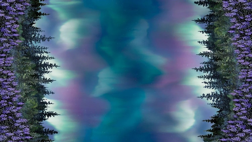 P&B Textiles Aurora’s Passage APAS6434 MU Northern Lights Double Border Cotton
