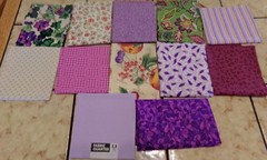 Quilter’s Fabric Stash 12 Fat Quarters Purple Violet Lilac Floral Other Prints