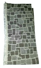 Upholstery Fabric Swatch Medium Gray w/ Ecru 18.25″ X 4″ #17 Bat Quilting Cutout